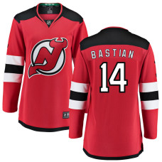 Women New Jersey Devils Bastian,Nathan - 14 Red Home Breakaway Replica Jersey