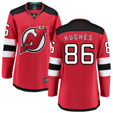 Women New Jersey Devils Hughes,Jack - 86 Red Home Breakaway Replica Jersey