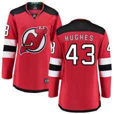 Women New Jersey Devils Hughes,Luke - 43 Red Home Breakaway Replica Jersey