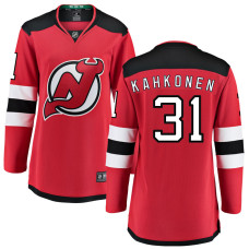 Women New Jersey Devils Kahkonen,Kaapo - 31 Red Home Breakaway Replica Jersey