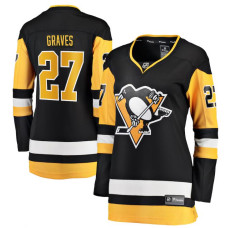 Women Pittsburgh Penguins Graves,Ryan - 27 Black Home Breakaway Replica Jersey