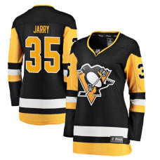 Women Pittsburgh Penguins Jarry,Tristan - 35 Black Home Breakaway Replica Jersey