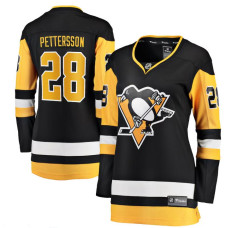 Women Pittsburgh Penguins Pettersson,Marcus - 28 Black Home Breakaway Replica Jersey