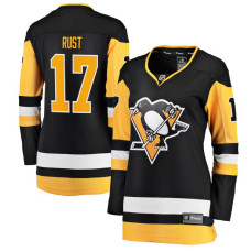 Women Pittsburgh Penguins Rust,Bryan - 17 Black Home Breakaway Replica Jersey