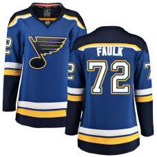 Women St. Louis Blues Faulk,Justin - 72 Blue Home Breakaway Replica Jersey