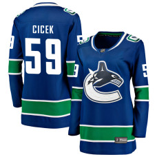 Women Vancouver Canucks Cicek,Nick - 59 Royal Home Primegreen Replica Jersey