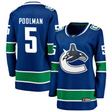 Women Vancouver Canucks Poolman,Tucker - 5 Royal Home Primegreen Replica Jersey