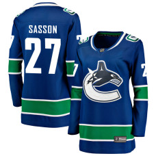 Women Vancouver Canucks Sasson,Max - 27 Royal Home Primegreen Replica Jersey