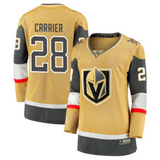 Women Vegas Golden Knights Carrier,William - 28 Yellow Home Breakaway Authentic Jersey