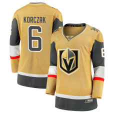 Women Vegas Golden Knights Korczak,Kaedan - 6 Yellow Home Breakaway Authentic Jersey