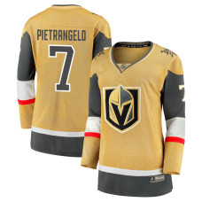 Women Vegas Golden Knights Pietrangelo,Alex - 7 Yellow Home Breakaway Authentic Jersey