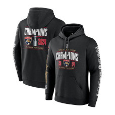 Men's Florida Panthers Fanatics Black 2024 Stanley Cup Champions Pinnacle Fleece Pullover Hoodie