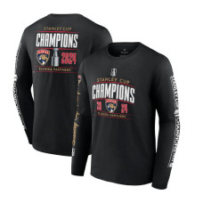 Men's Florida Panthers Fanatics Black 2024 Stanley Cup Champions Pinnacle Long Sleeve T-Shirt