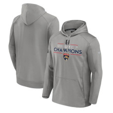 Men's Florida Panthers Fanatics Gray 2024 Stanley Cup Champions Authentic Pro Fleece Pullover Hoodie