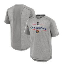 Men's Florida Panthers Fanatics Gray 2024 Stanley Cup Champions Authentic Pro T-Shirt