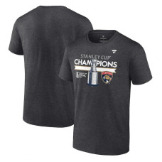 Men's Florida Panthers Fanatics Heather Charcoal 2024 Stanley Cup Champions Locker Room T-Shirt