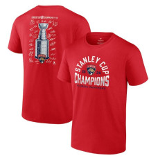 Men's Florida Panthers Fanatics Red 2024 Stanley Cup Champions Big & Tall Signature Roster T-Shirt