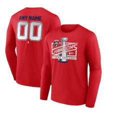 Men's Florida Panthers Fanatics Red 2024 Stanley Cup Champions Personalized Name & Number Long Sleeve T-Shirt