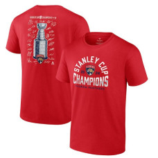 Men's Florida Panthers Fanatics Red 2024 Stanley Cup Champions Signature Roster T-Shirt