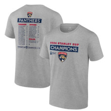 Men's Florida Panthers Fanatics Steel 2024 Stanley Cup Champions Roster T-Shirt