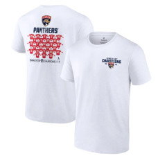 Men's Florida Panthers Fanatics White 2024 Stanley Cup Champions Jersey Roster T-Shirt