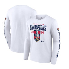 Men's Florida Panthers Fanatics White 2024 Stanley Cup Champions Long Sleeve T-Shirt