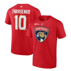 Men's Florida Panthers Vladimir Tarasenko Fanatics Red 2024 Stanley Cup Champions Authentic Stack Name & Number T-Shirt