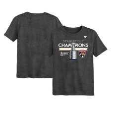 Preschool Florida Panthers Fanatics Heather Charcoal 2024 Stanley Cup Champions Locker Room T-Shirt