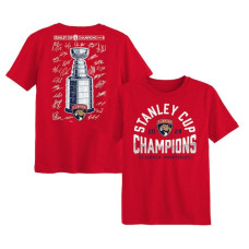 Preschool Florida Panthers Fanatics Red 2024 Stanley Cup Champions Signature Roster T-Shirt