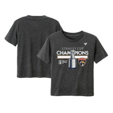 Toddler Florida Panthers Fanatics Heather Charcoal 2024 Stanley Cup Champions Locker Room T-Shirt