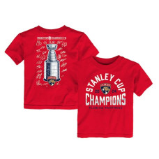 Toddler Florida Panthers Fanatics Red 2024 Stanley Cup Champions Signature Roster T-Shirt