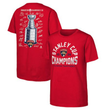 Youth Florida Panthers Fanatics Red 2024 Stanley Cup Champions Signature Roster T-Shirt