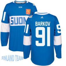 Finland Team 2016 World Cup of Hockey #91 Aleksander Barkov Blue Premier Jersey