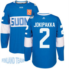 Finland Team 2016 World Cup of Hockey #2 Jyrki Jokipakka Blue Premier Jersey