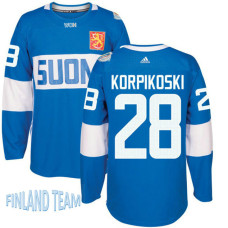 Finland Team 2016 World Cup of Hockey #28 Lauri Korpikoski Blue Premier Jersey