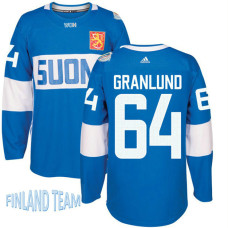 Finland Team 2016 World Cup of Hockey #64 Mikael Granlund Blue Premier Jersey