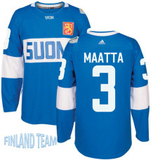 Finland Team 2016 World Cup of Hockey #3 Olli Maatta Blue Premier Jersey