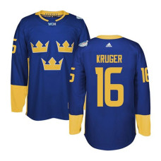 2016 World Cup of Hockey Sweden Team #16 Marcus Kruger Blue Premier Jersey