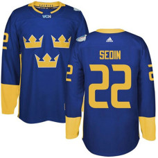 2016 World Cup of Hockey Sweden Team #22 Daniel Sedin Blue Premier Jersey