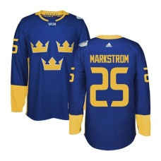 2016 World Cup of Hockey Sweden Team #25 Jacob Markstrom Blue Premier Jersey