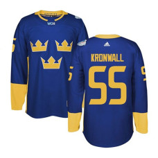 2016 World Cup of Hockey Sweden Team #55 Niklas Kronwall Blue Premier Jersey