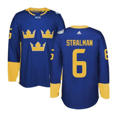 2016 World Cup of Hockey Sweden Team #6 Anton Stralman Blue Premier Jersey