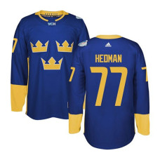 2016 World Cup of Hockey Sweden Team #77 Victor Hedman Blue Premier Jersey