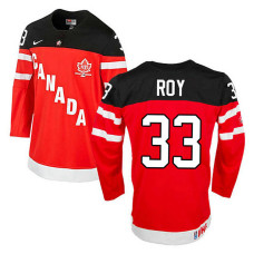 Canada Team Maurice Roy #33 Red 100th Anniversary Olympic Jersey