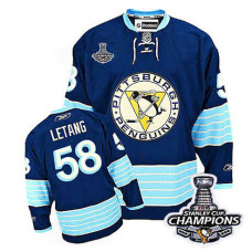 Pittsburgh Penguins Kris Letang #58 Navy Blue 2016 Stanley Cup Finals Jersey