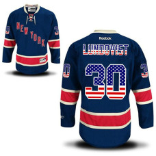 New York Rangers Henrik Lundqvist #30 Navy Blue National Flag Fashion Jersey