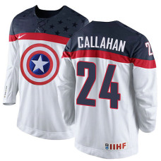 USA Team Ryan Callahan #24 White Captain Jersey