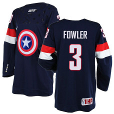 USA Team Cam Fowler #3 Navy Blue Captain Jersey