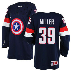 USA Team Ryan Miller #39 Navy Blue Captain Jersey