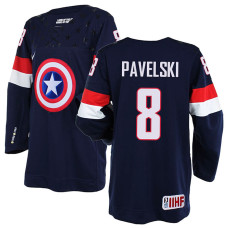 USA Team Joe Pavelski #8 Navy Blue Captain Jersey